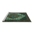 thumbnail image 2 of Ahgly Company Machine Washable Indoor Round Persian Turquoise Blue Traditional Area Rugs, 6' Round, 2 of 4