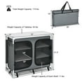thumbnail image 3 of Costway Portable Camping Table Aluminum Kitchen Table w/Storage Shelves & Carrying Bag Grey, 3 of 10