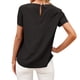 thumbnail image 4 of Camiseta de mujer Jumpingount Verano cuello manga corta Volantes Casual top Suelto Negro L, 4 of 6