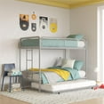 thumbnail image 3 of DHP Isaiah Kids' Bunk Bed with Trundle, Twin over Twin, Grey, 3 of 16