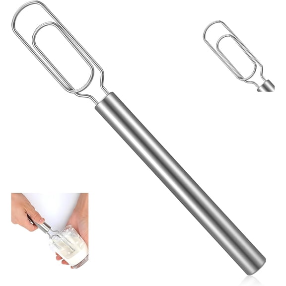 QenASHaing 1 Pcs Danish Dough Whisk for Sourdough Starter, Stainless Steel Whisk Flat Dough Hook, Mixer Hand Tool for Sourdough, Pizza, Pastry, Cake Batter