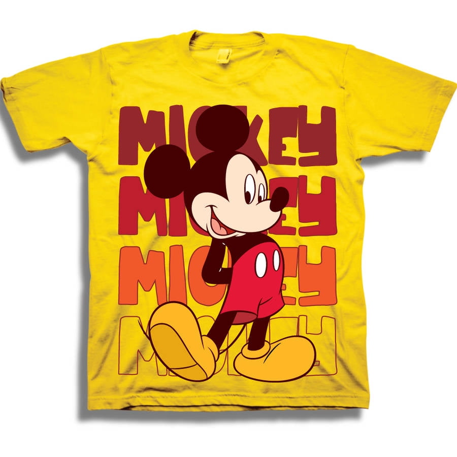3-14 Years Mickey Mouse Pose Poster Official Disney Classic Black Kids Tshirt 