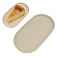 thumbnail image 2 of Oval Serving Tray, Reusable Durable Plastic Tray Food Tray, Serving Platters and Trays for Home Party Livingroom Tabletop Restaurant Entertaining Appetizer Snack Dessert, 1Pc(Beige,9.4x5"), 2 of 8