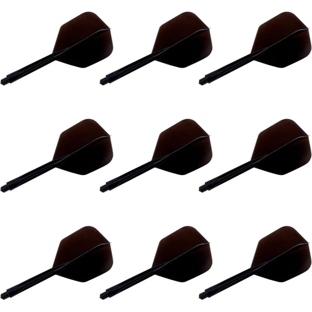 Kit de 27 dardos de plástico integrados negros, plumas de dardos estándar, accesorios, kit combinado de plumas y varillas, paquetes de plumas.