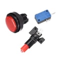 thumbnail image 3 of Botón de empuje para juegos de 46mm redondo, interruptor iluminado LED de 12V con microswitch para arcade, rojo, 2 piezas, 3 of 5