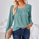 thumbnail image 4 of Camiseta Camisa básica para mujer Top Estilo simple Manga larga Casual Traje diario (Verde XL) Cgtredaw Verde T XL para Mujer, 4 of 6
