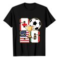 thumbnail image 4 of Women's Football Graphic T-Shirt, Women's Soccer Letter Print Short Sleeve T-Shirt, Casual Summer Neck Top for Women Sports Fan Tee Shirt Everyday for Soccer Tournament 2026 Black Size: 2XL, 4 of 4