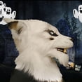 thumbnail image 3 of Disfraz de hombre lobo, máscara de fiesta, simulación de Halloween, gorros de animales, disfraz, máscaras faciales de lobo, máscara de mascarada de Cosplay, 3 of 5