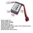 thumbnail image 2 of Fytoo 7.4V 1000mAh T-Plug Lithium Battery For 18858 18859 18859A 18859E HM163 HM164 35-DJ03 35-DJ04 SN-DJ02 16889 16889A 16890 2845 2846 Q901 Q902 Q903 RC Car 4WD Off-Road Vehicle Model Battery, 2 of 7
