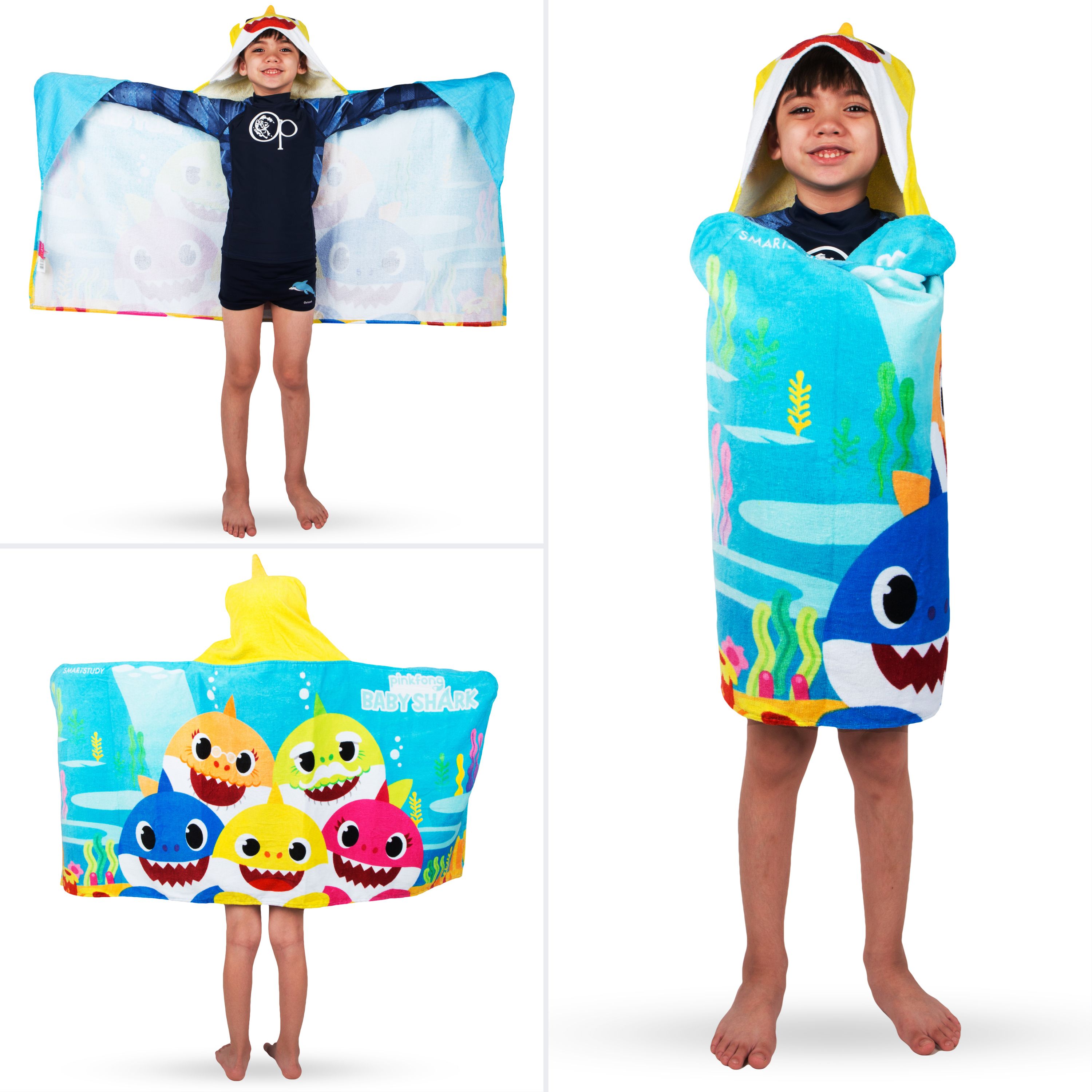 Baby Shark Kids Cotton Hooded Towel - image 2 of 6