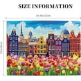 thumbnail image 2 of puzzles for adults 500 pieces jigsaw puzzles Traditional Old Buildings and Tulips in Amsterdam Netherlands Formation wooden DIY Families Toys Gift for Home 20.4 x 14.9 in, 2 of 10