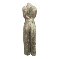 thumbnail image 5 of Elvqul Women's Elegant Chic Fashion Chiffon Sleeveless Floral Jumpsuit, Zip Up Closure, Pleated Design, Wide Leg Full Length for Party, Vacation, Spring & Summer, 5 of 5