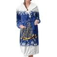 thumbnail image 1 of Women's Fleece Plush Robe Long Warm Plush Bathrobe Loungewear Jacket Printed Comfort Robe, 1 of 5