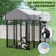 thumbnail image 3 of Waleaf 8x4x6 FT Outdoor Dog Kennel for Large Dogs,Large Outdoor Dog Kennel,Pet Dog Run Enclosures for Dog Crate Outdoor Metal Galvanized Welded with Waterproof UV-Resistant Cover and Secure Lock, 3 of 7