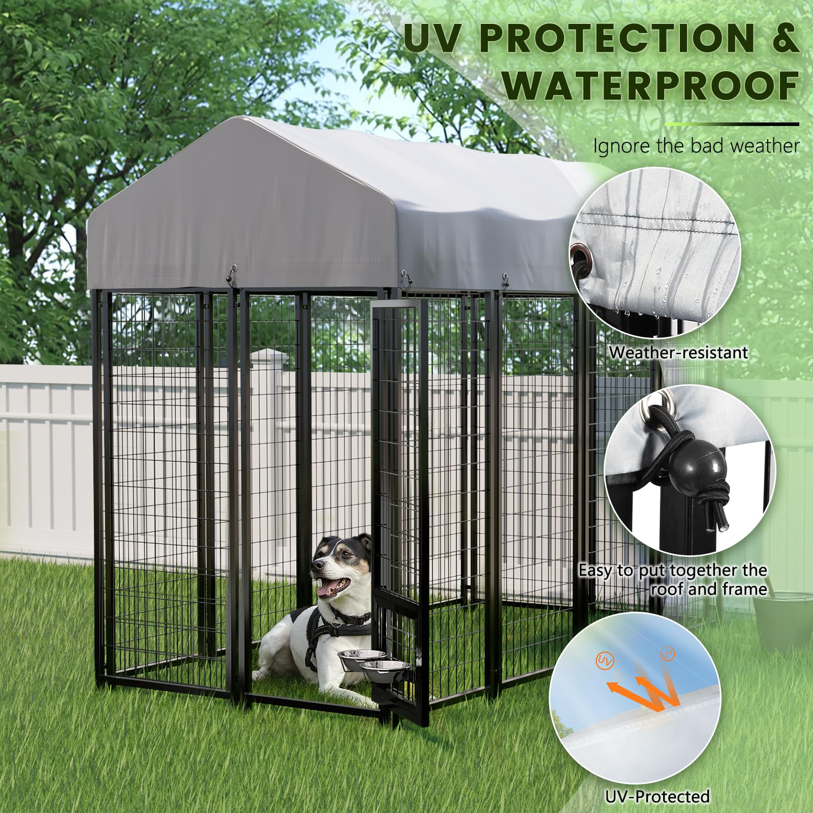 Waleaf Outdoor Dog Kennel, Large photo 3
