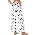 thumbnail image 5 of SCRAWLGOD Polka Dot Black White Palazzo Lounge Pants for Women High Wisted Drawstring Trousers Wide Leg Comfortable Stretchy Flowy Casual Pants with Pockets, XXL, 5 of 7