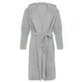 thumbnail image 3 of Baqcunre Hooded Fleece Bathrobe Lightweight Soft Plush Long Flannel Sleepwear Fleece Hooded Bathrobe Plush Long Robe Long Dress Robes For Women Bathrobe For Women Pajamas For Women,Color Grey,2XL, 3 of 4