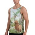 thumbnail image 2 of KLL Watercolor African Animals Wildlife Print Men's Muscle Gym Workout Stringer Tank Tops Bodybuilding Fitness T-Shirts Tank Tops Men-Large, 2 of 7