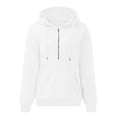 thumbnail image 4 of Half Zip Hoodie for Women Oversized Y2k Hooded Sweatshirt Fall Winter Fashion Loose Trendy Streetwear Pullover, 4 of 4