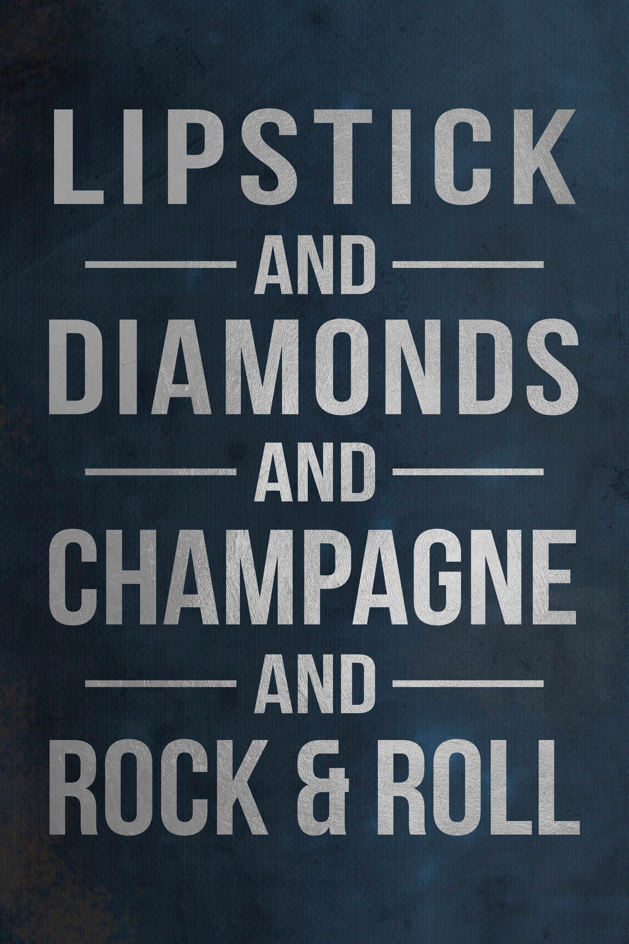 Lipstick and Diamonds Painting Print on Wrapped Canvas