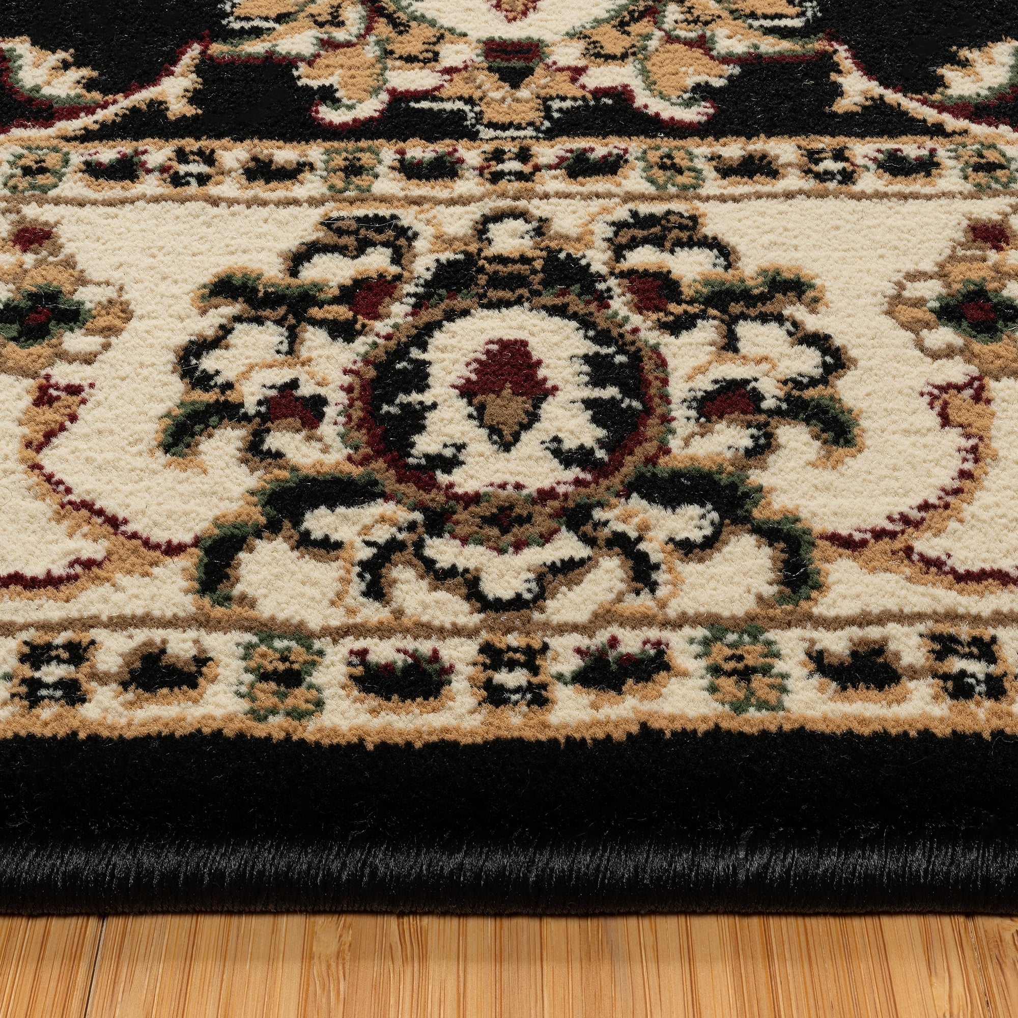 Gertmenian Majestic Moena Traditional Floral Black Indoor Area Rug, 5x8
