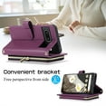 thumbnail image 5 of ELEHOLD Leather Wallet Case for Google Pixel 8 with Zipper Card Wallet Pocket Magnetic Buckle Stand Function Detachable Crossbody Metal Chain Strap Lanyard Shockproof Case,darkpurple, 5 of 8