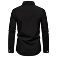 thumbnail image 4 of Aimik Hanes Mens Business Shirts Long Sleeve Button Down formal Shirt Collar Cuff Contrast Casual Dress Shirt Party Disco-Black M, 4 of 6