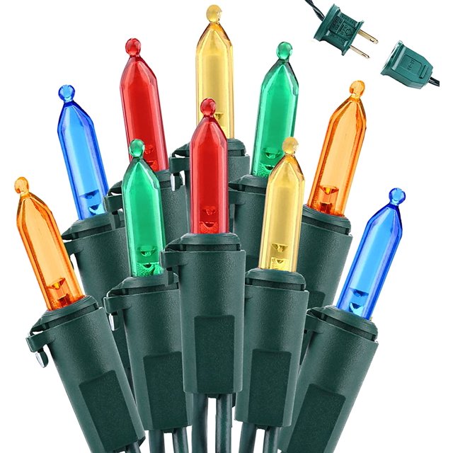 100 luces LED de Navidad, luces de Navidad de 33 pies, multicolor, luces de árbol de Navidad conectables de 120 V certificadas por Ul para interiores y exteriores, Navidad, fiestas, hogar, patio, jard Namotu CZDZ-ST15