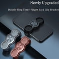thumbnail image 3 of Double-Ring Three-Finger Back Clip Holder, 360° Rotation Secure Three-Finger Back Clip Kickstand, Mobile Grip Multipurpose Foldable Phone Grip Holder, 3 of 8