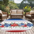 thumbnail image 5 of Independence Day Large Area Rugs for Bedroom Living Room, Soft Non Slip Carpet Bedside Rug, Star Stripe Flag Eucalyptus Red Blue Round Floor Cover Kitchen Accent Rug 5' for Dining Room/Office, 5 of 9