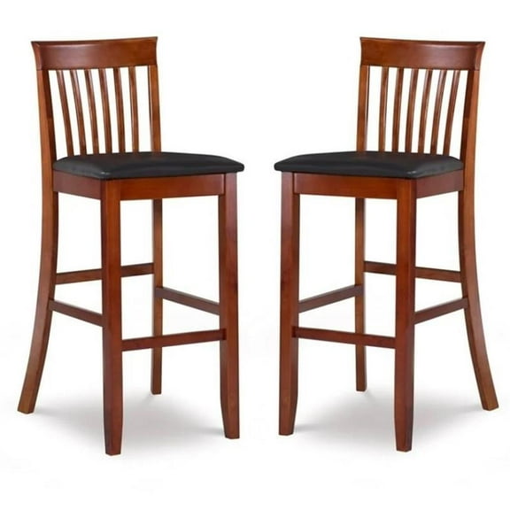 Home Square 2-Piece Furniture 30" Wood Bar Stool Set in Cherry