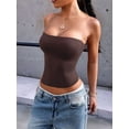 thumbnail image 4 of Womens Tube Tops Strapless Crop Tops Basic Backless Sleeveless Going Out 2026 Spring Summer Clothes Brown XL, 4 of 7