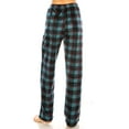 thumbnail image 3 of Womens Ladies Plush Fleece PJ Pajama Pants, Blue Plaid, Size M, 3 of 3