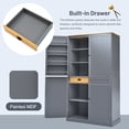 thumbnail image 5 of Harper & Bright Designs Tall Kitchen Pantry Storage Cabinet with Door Shelves, Hutch Cabinet with 2 Drawers and 2 Adjustable Shelves for Dining Room Kitchen, Gray, 5 of 16