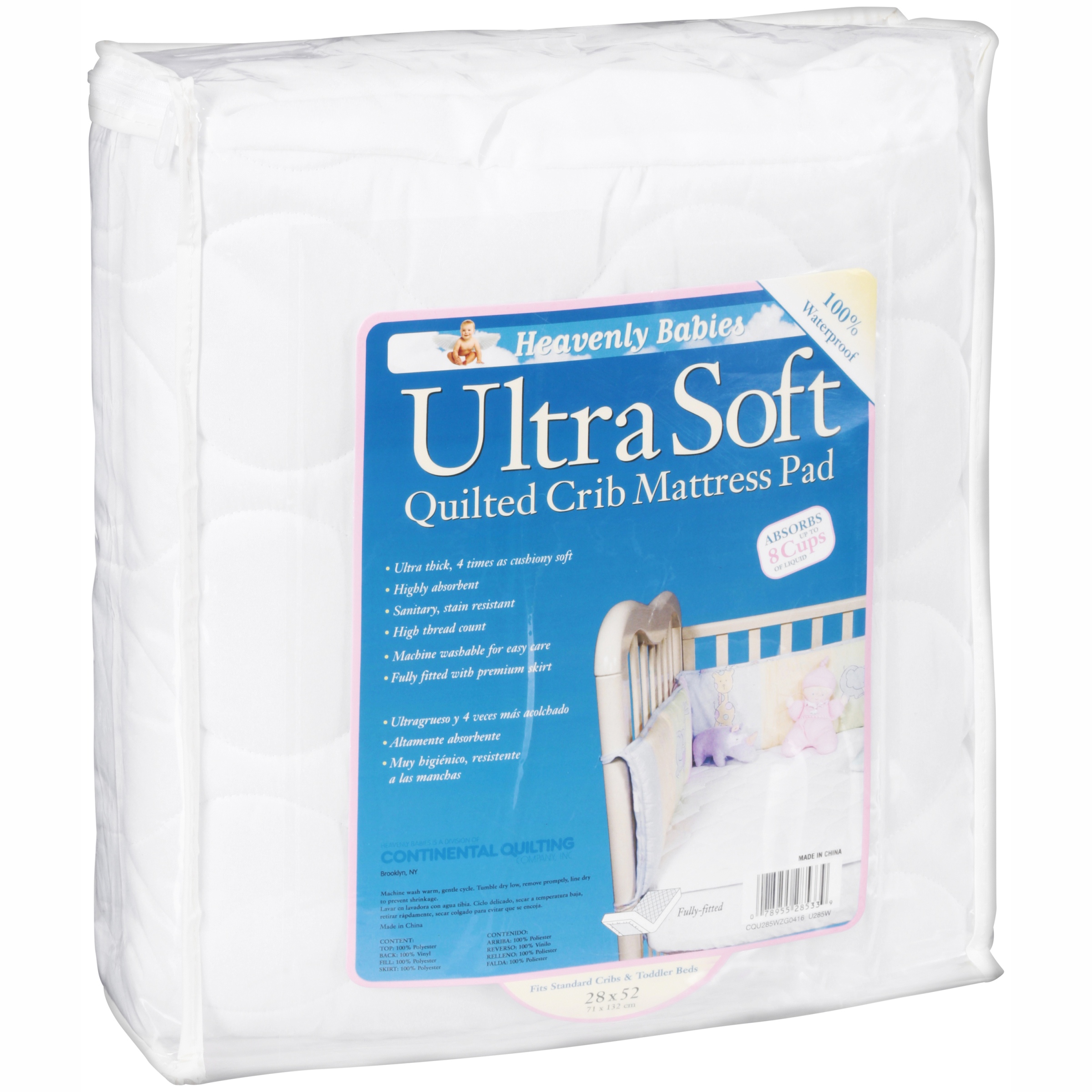 KID-DING - Waterproof Ultra-Soft Quilted Crib Mattress Pad - image 2 of 3
