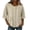 Beige, variant on Women's Casual Cotton Linen 3/4 Sleeve Button Up T-Shirts Solid Color Loose Fit Open Front Top with Pockets