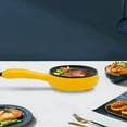thumbnail image 4 of Compact Electric Skillet, 15cm Round Yellow Pan with Long Handle, Max 356°F Temperature, For Dormitory and Office Use, 4 of 20