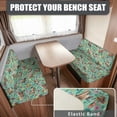 thumbnail image 2 of Yuyamidu Horse RV Dinette Cushion Covers Booth Set Flower RV Cushion Slipcover 1 Bench Cover 1 Backrest Cover Soft Camper Cushion Covers RV Couch Cover, Green, 2 of 7