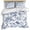 Blue, variant on 3 Piece Blue Botanical Duvet Cover Set Queen Size, Microfiber Comforter/Quilt Cover with Corner Ties and 2 Pillowcases, Vintage Botanical Birds All Season Soft Bedding with Zipper Closure