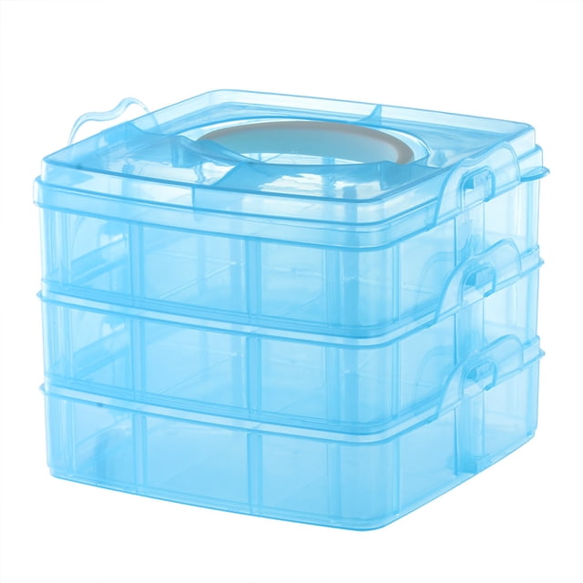 Caja Organizadora De Cuentas De Joyería Transparente De Plástico Caja Contenedora De Almacenamiento Herramienta Artesanal Ahorro De Espacio Vogacara HA024298-01