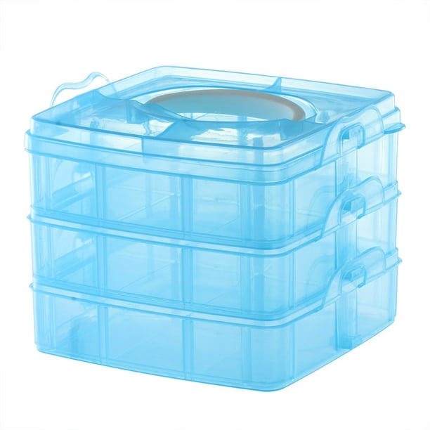 Caja Organizadora De Cuentas De Joyería Transparente De Plástico Caja Contenedora De Almacenamiento Herramienta Artesanal Ahorro De Espacio Advancent HA024298-01