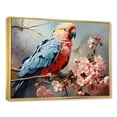 thumbnail image 2 of Designart "Exotic Grace In Blue Parrots I" Parrot Floater Framed Wall Art Prints, 2 of 5