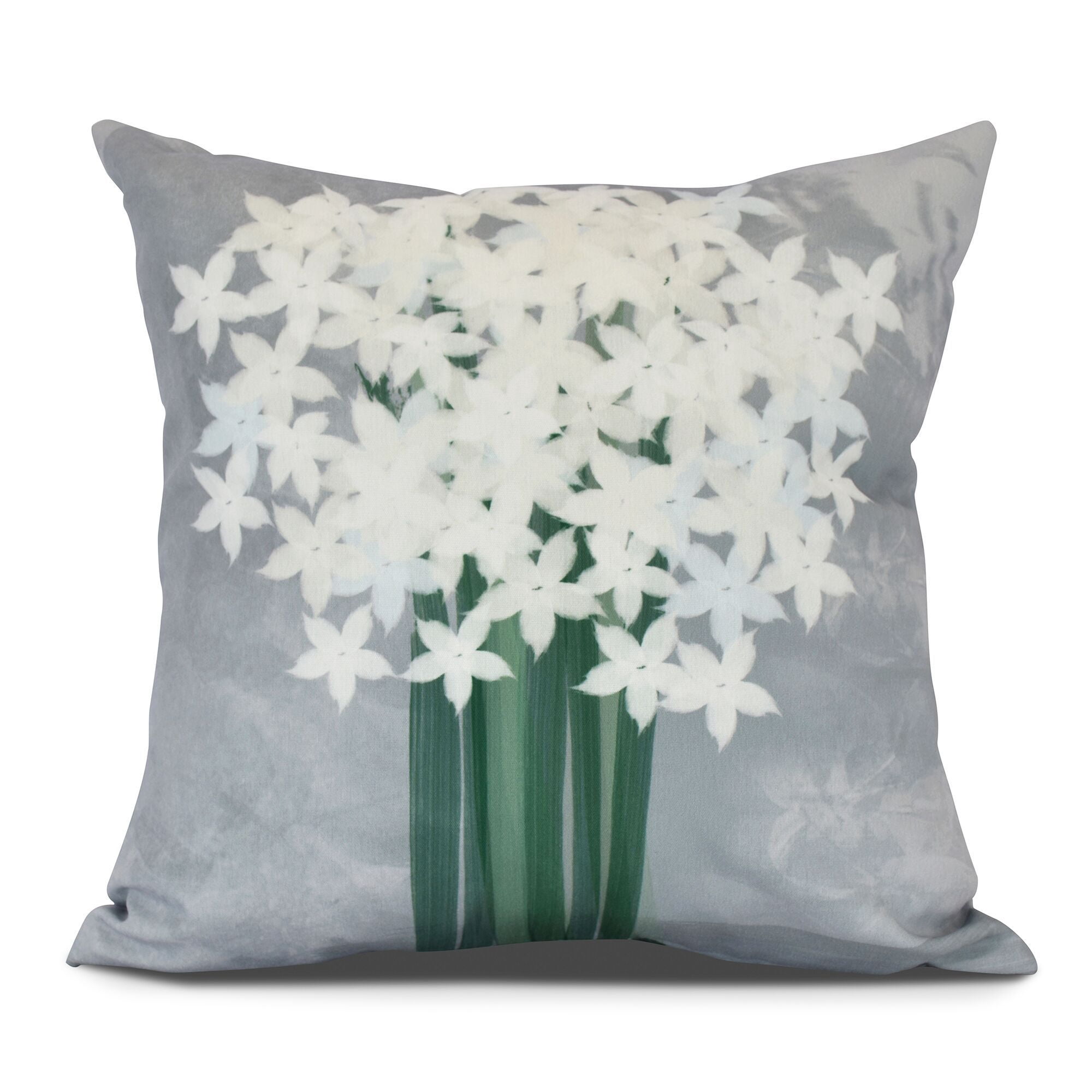 Simply Daisy, Paperwhites, Floral Print Outdoor Pillow
