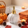 thumbnail image 7 of Halloween Pumpkin Soap Dispenser, White Bathroom Fall Decor, 15oz Refillable Liquid Pump Bottles for Hand Soap, Dish Soap, Shampoo, Lotion, Conditioner, Ceramic Liquid Soap Holder for Kitchen, 7 of 7