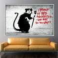 thumbnail image 3 of Banksy Mouse Art, Banksy Out of Bed Rat Art Canvas, Abstract Printed, Street Wall Decor, Mouse Graffiti Canvas Art, Canvas Wall Decor - White Framed, 3 of 9