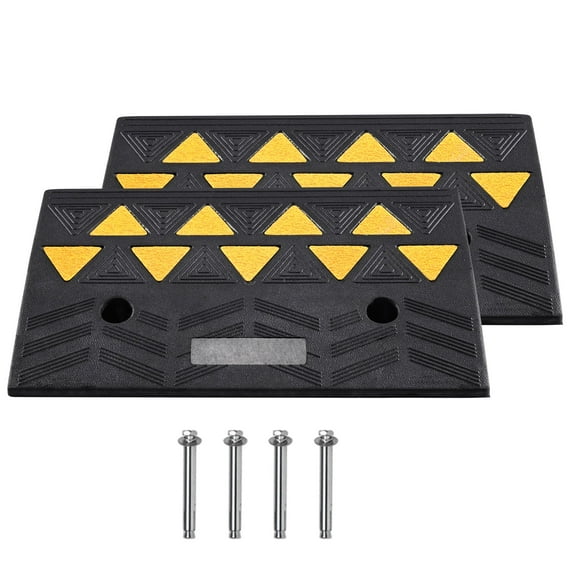KFFKFF Rubber Curb Ramp Driveway Ramp for Curb 2 Pack 5" Rise 19" Wide 33069 lbs