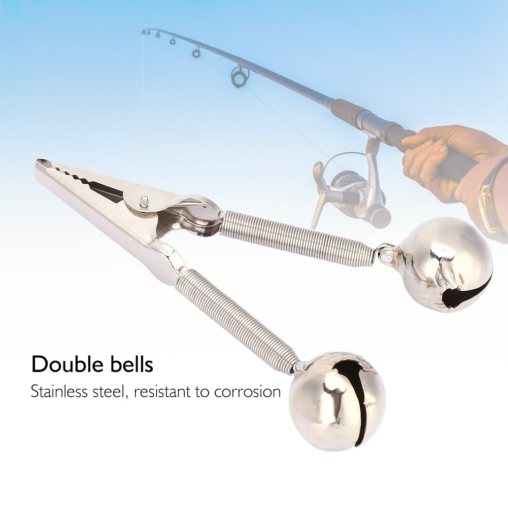 Stainless Double Bell Fishing Pole Assembly Fish Alarm Bells for Sea Fishing 