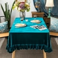 thumbnail image 2 of GLORY SEASON Velvet Luxurious Solid Rectangle Tablecloth Farmhouse Tablecloths for Party Baby Shower Kitchen Dinning Tabletop Decoration Green 52x70 in, 2 of 8
