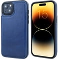 thumbnail image 2 of REQO Compatible with iPhone 15 Plus Wallet Case with Card Holder, PU Leather Kickstand Card Slots Case, Double Magnetic Clasp and Durable Shockproof Cover 6.7 Inch (Blue), 2 of 6
