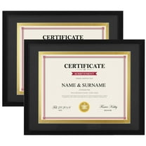 8.5x11 Black Document Certificate Frame Set of 2